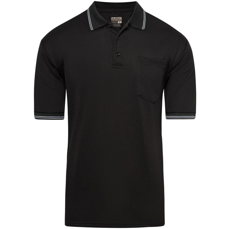 Murray Sporting Goods Short Sleeve Polo Baseball and Softball Umpire Shirt - Sized for Chest Protector (Black, X-Large) - Image 1